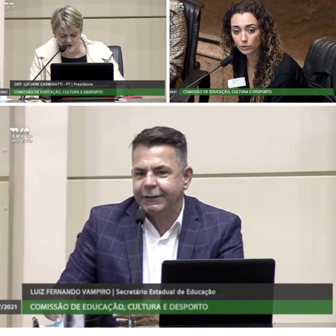 Equipe da Secretaria de Estado da Educação e EPROJ SC apresentam resultados do órgão na Assembleia Legislativa de Santa Catarina